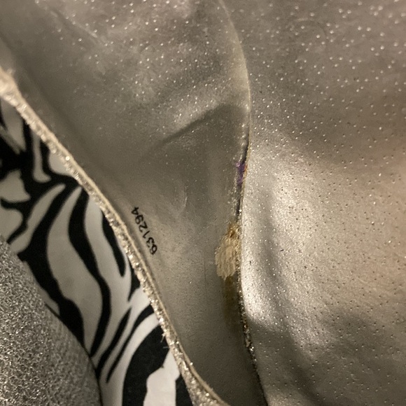 Silver Glitter Platform High Heels Size 8 - Picture 7 of 11